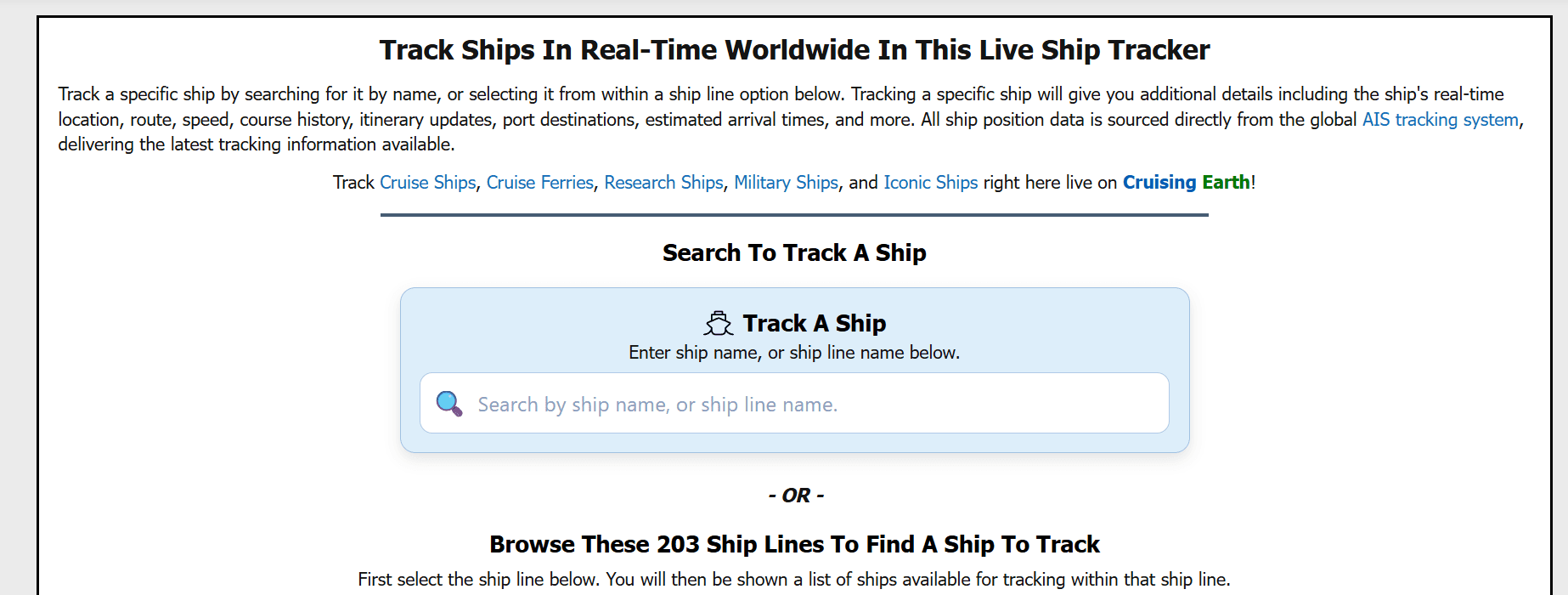 Real Time Vessel Movement